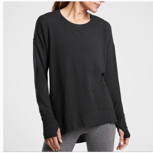 Athleta Tops - Athleta Coaster Luxe Black Soft Cozy Sweatshirt #870422 W-262 Sz Medium